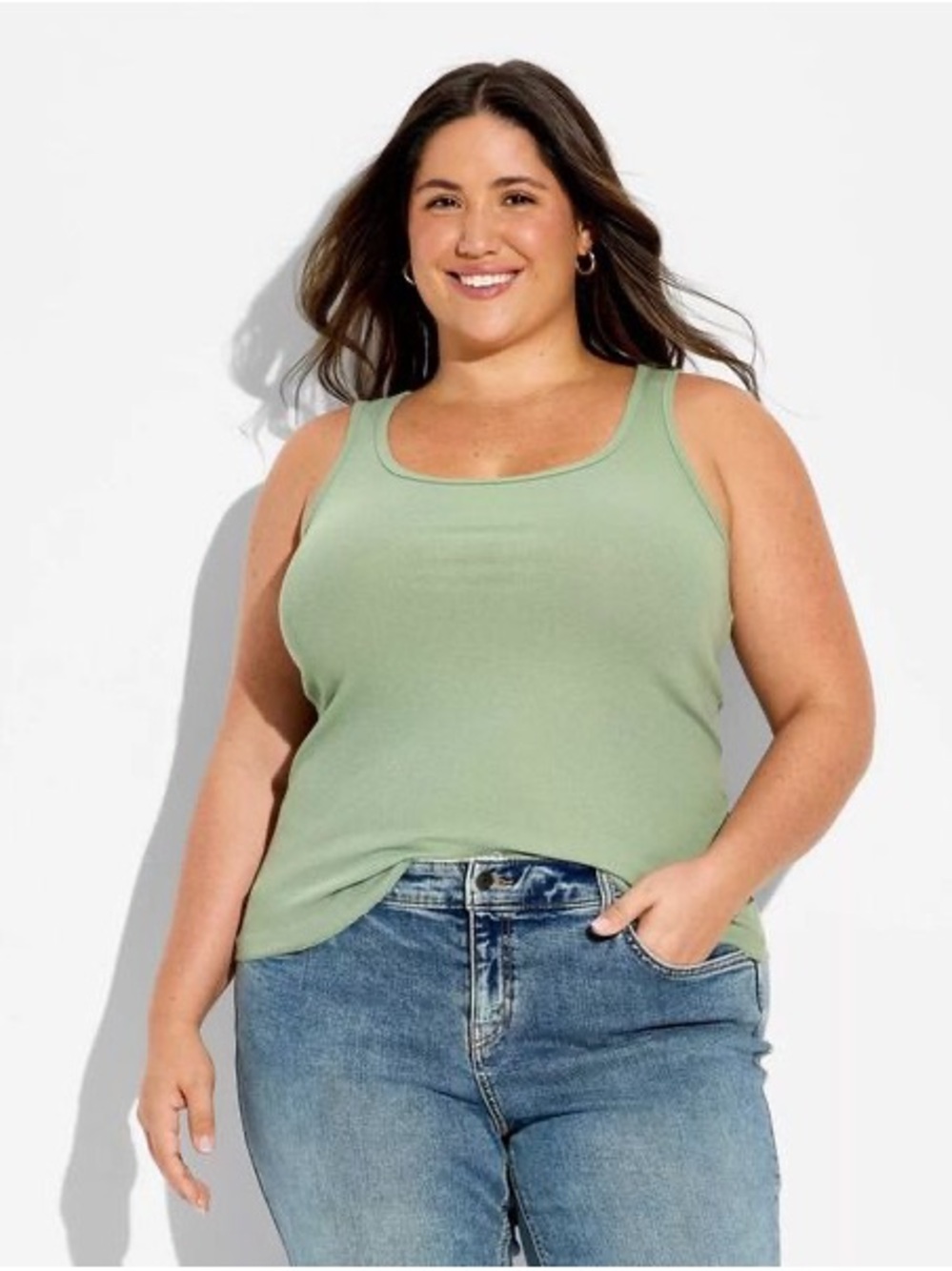 wild fable Sage Green Scoop Neck Tank Top